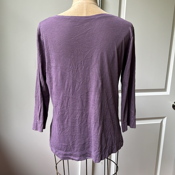 J Jill featherweight pocket tee. Medium. 100% pima cotton. Purple. - Picture 3 of 5